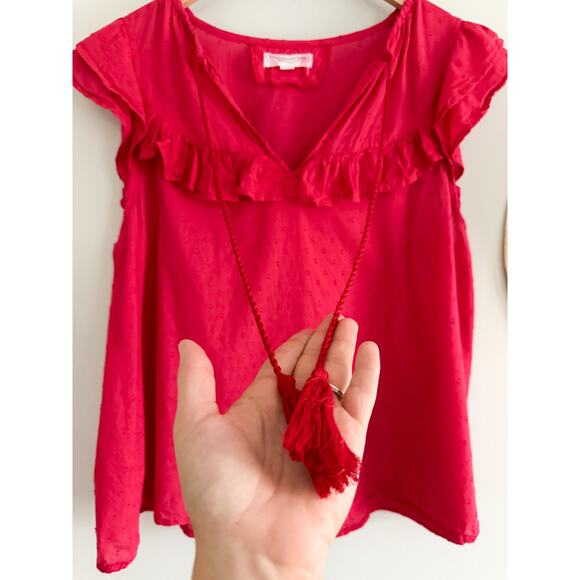 Emerson Fry | India Collection | Antoinette Top | Red Swiss Dots | Sz M - Picture 5 of 11